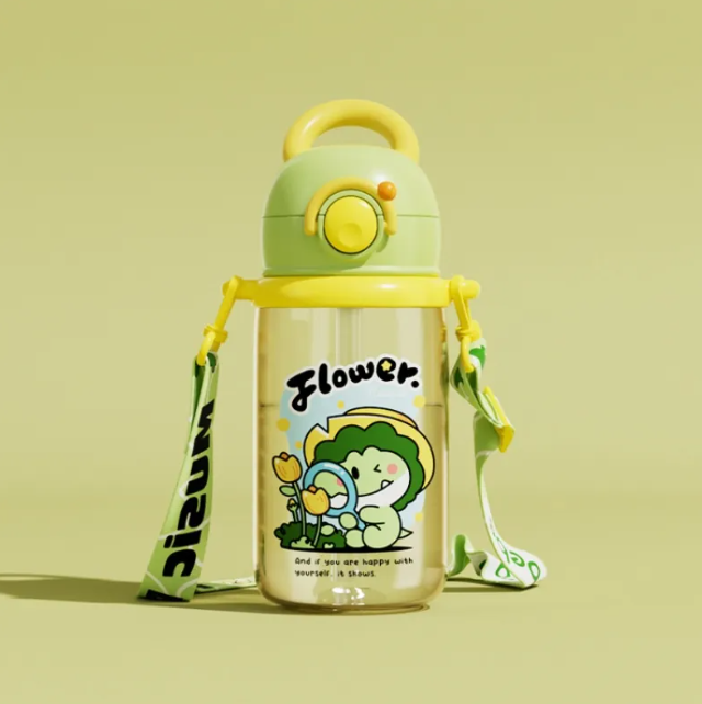 Children's Whale Cartoon Diving Fountain Water Bottle - Tritan Leakproof Sippy Cup