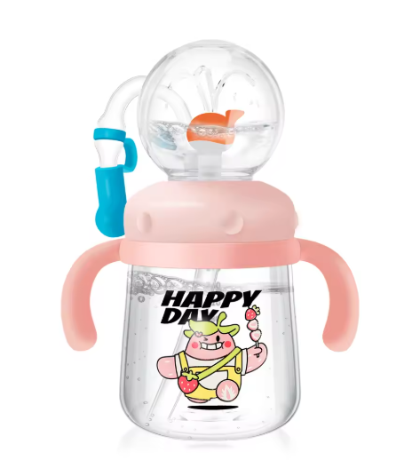 Children's Whale Cartoon Diving Fountain Water Bottle - Tritan Leakproof Sippy Cup