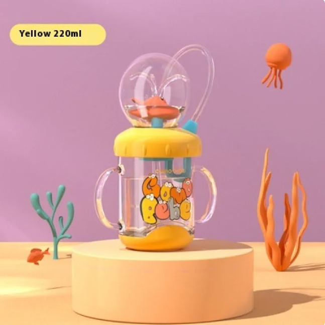 Children's Whale Cartoon Diving Fountain Water Bottle - Tritan Leakproof Sippy Cup