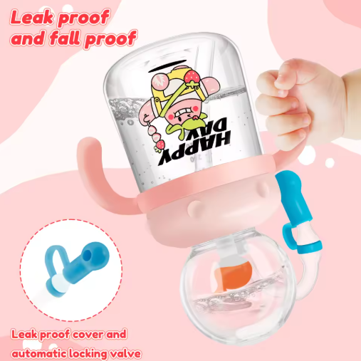 Children's Whale Cartoon Diving Fountain Water Bottle - Tritan Leakproof Sippy Cup